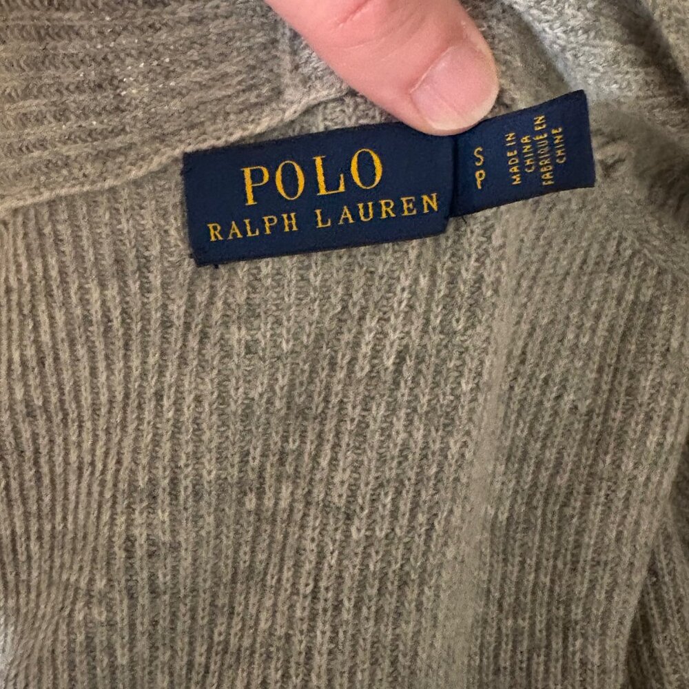 Polo Ralph Lauren Gray Wool Cashmere Open Front Women's Long Cardigan - Picture 4 of 5